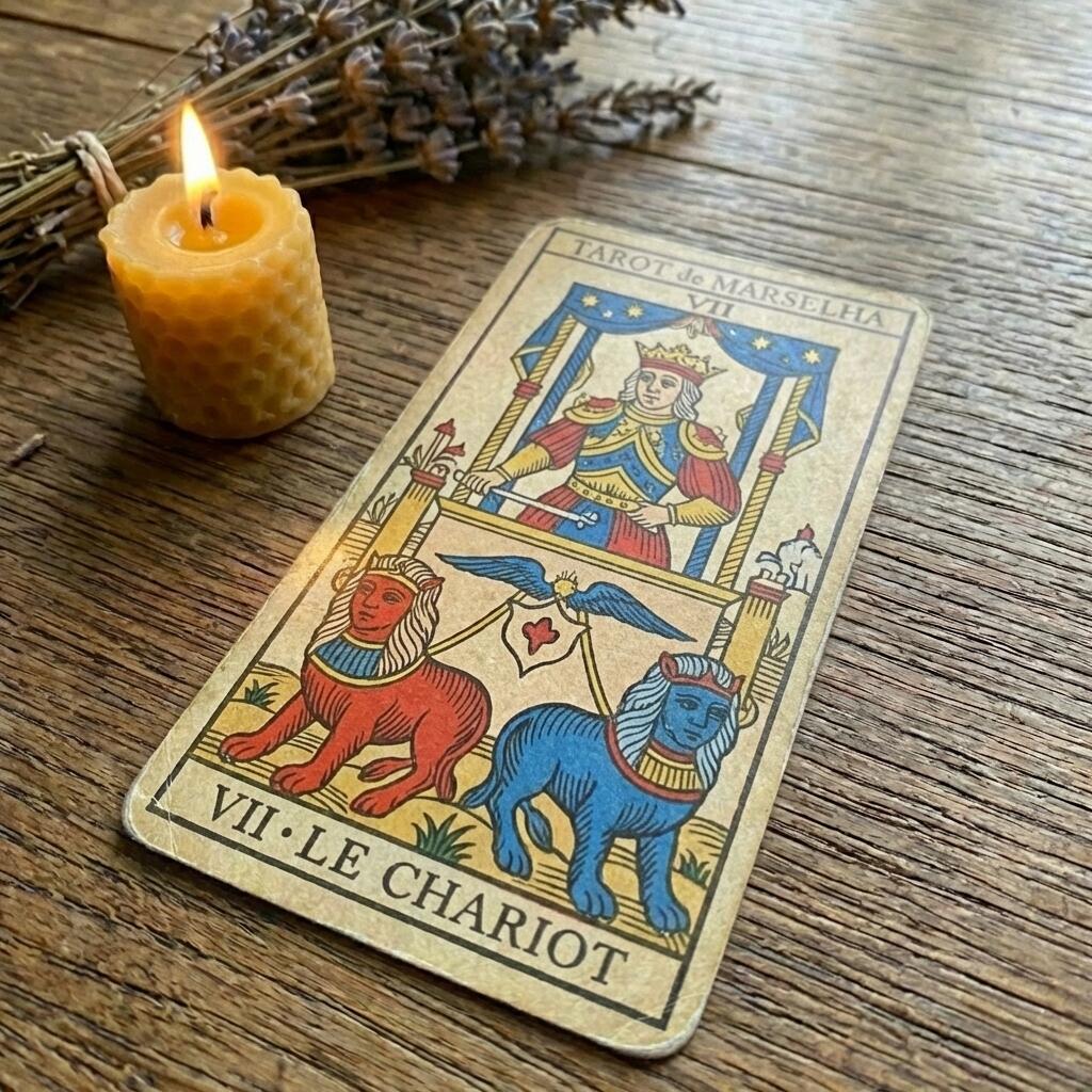 O Carro no Tarot de Marselha - hora igual 01h01