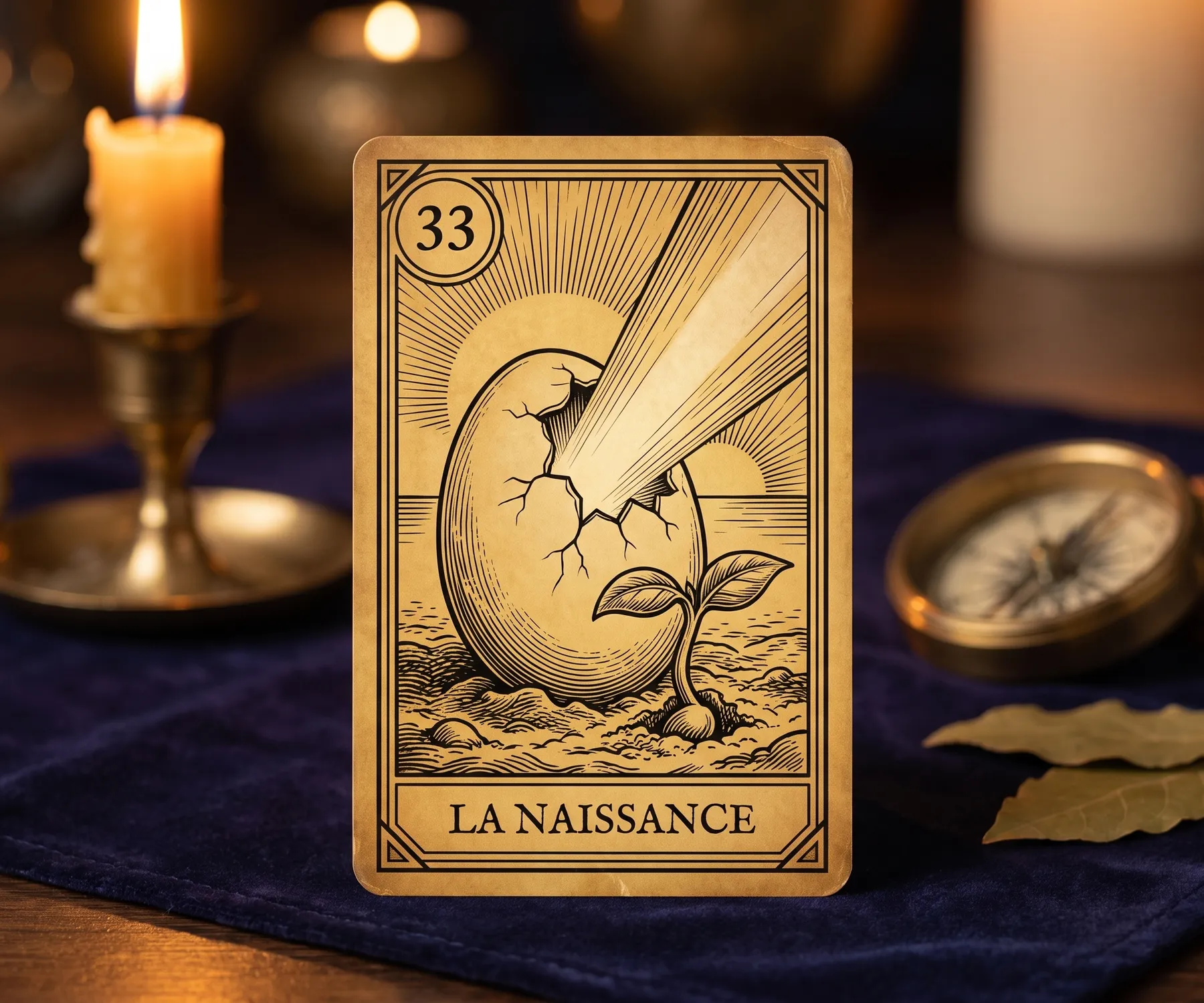 La lame 33 de l'Oracle de la Triade, La Naissance