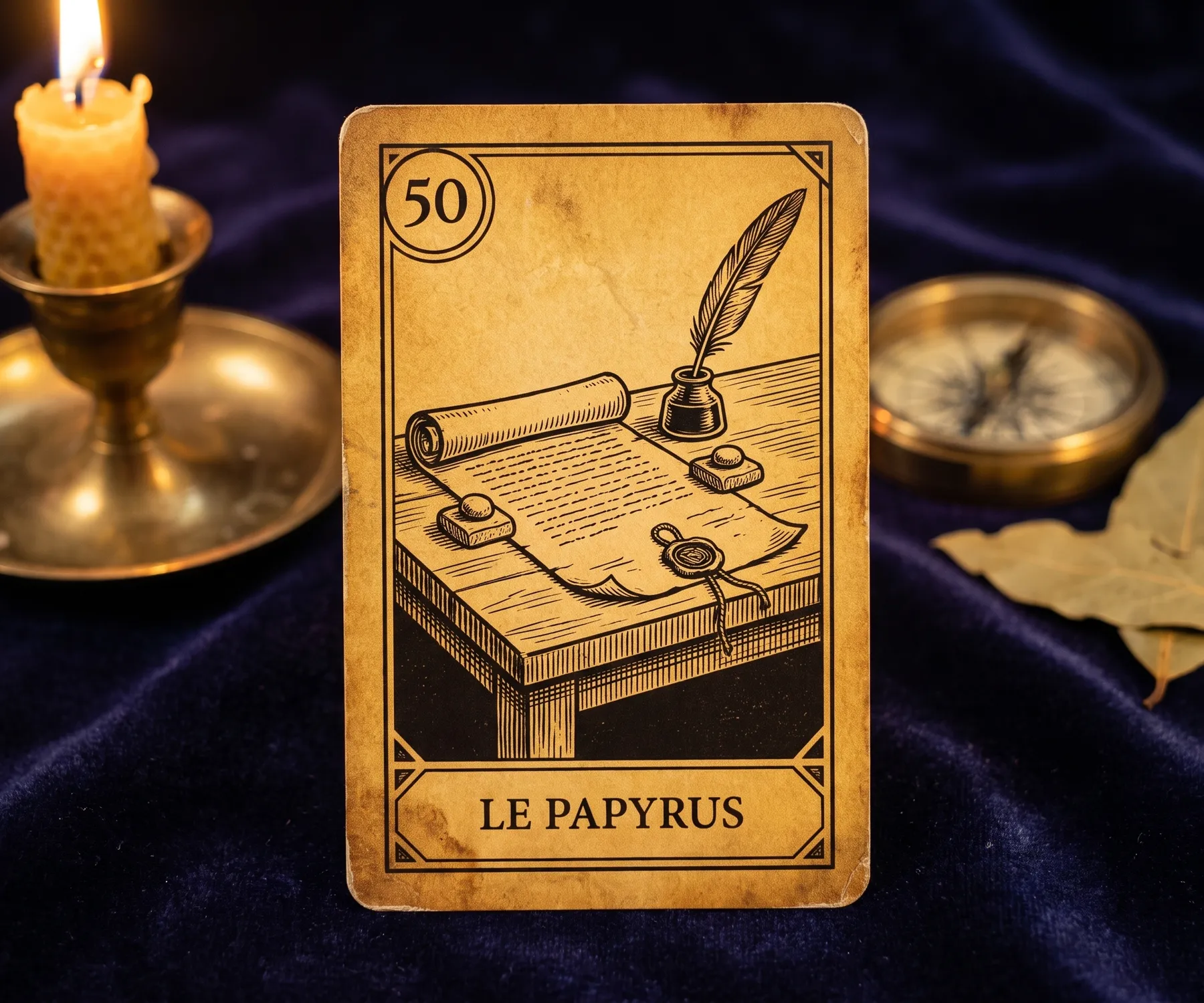 La lame 50 de l'Oracle de la Triade, Le Papyrus