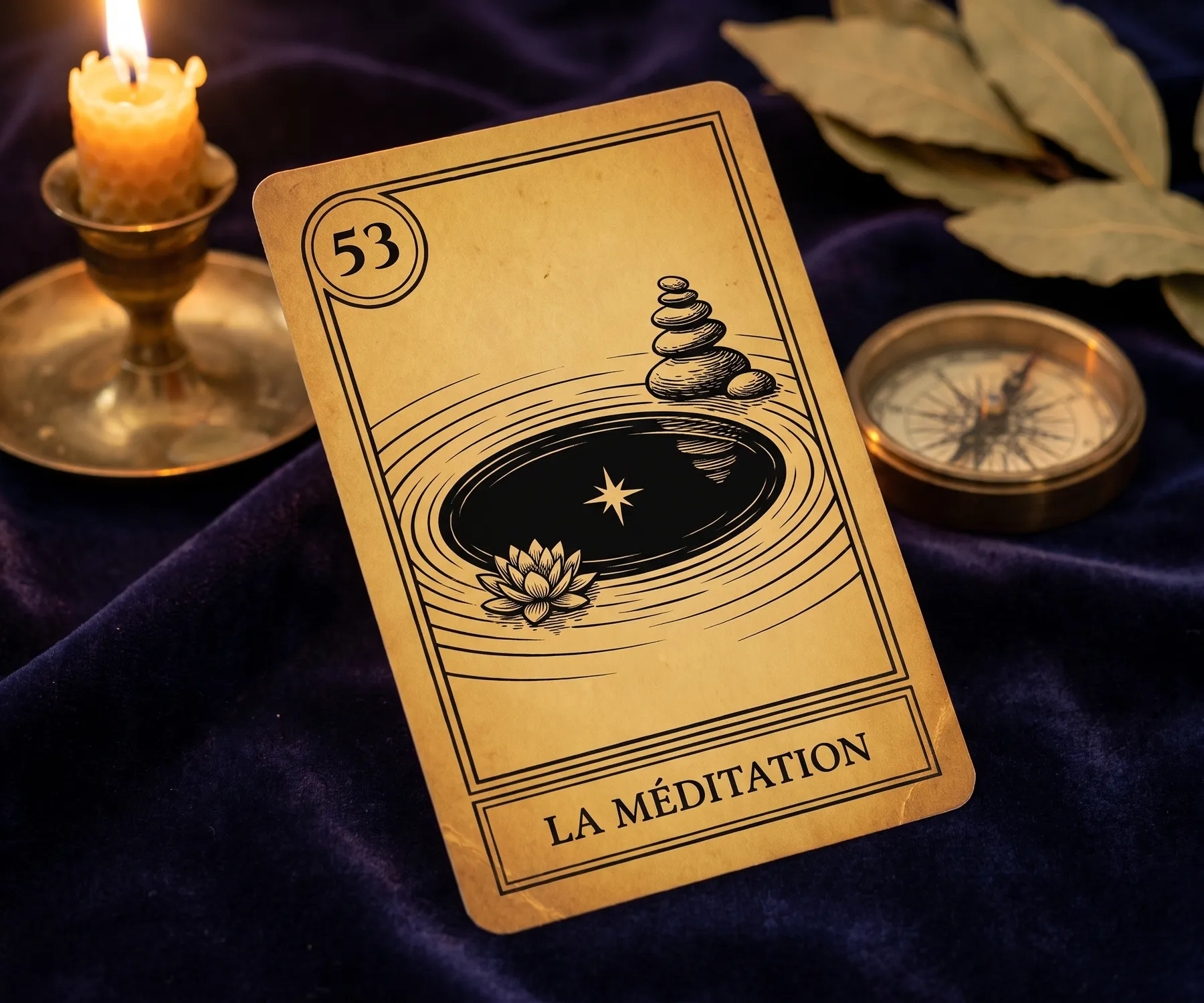 A lâmina 53 do Oráculo da Tríade, A Meditação