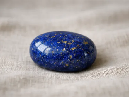 Ein tiefblauer, goldgesprenkelter Lapislazuli