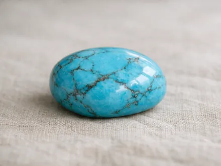 Sky-blue turquoises veined with brown