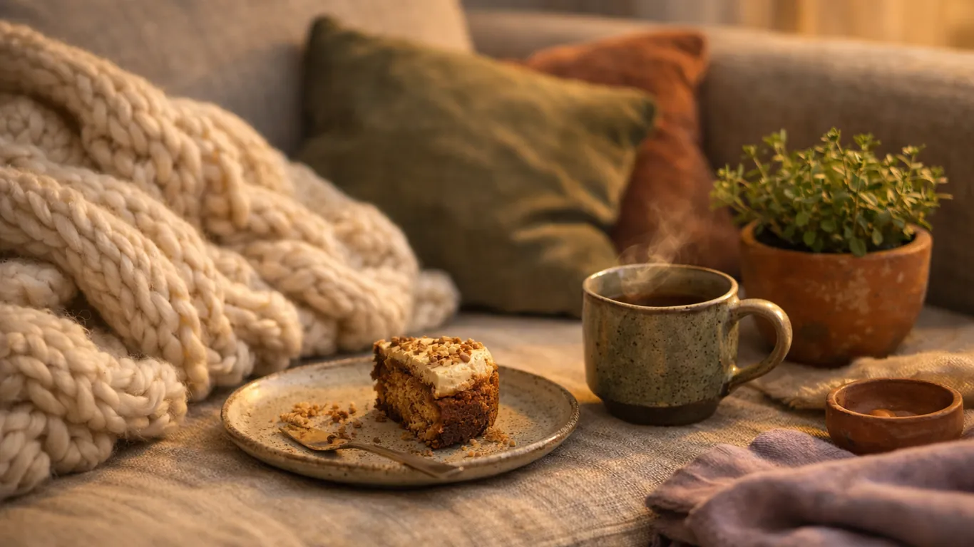 Taurus — knitted blanket, homemade cake and hot tea on a Sunday evening