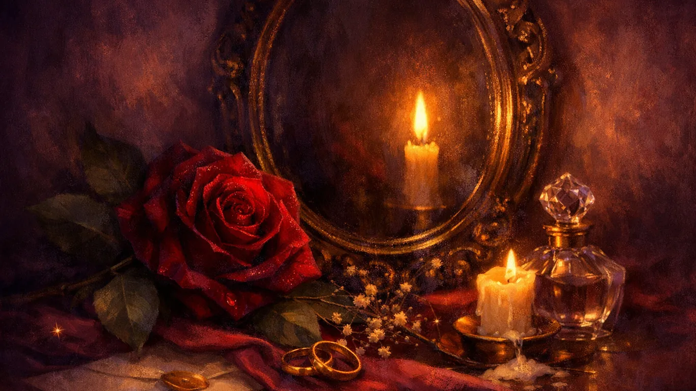 Scorpione — il suo modo di baciare, illustrazione romantica