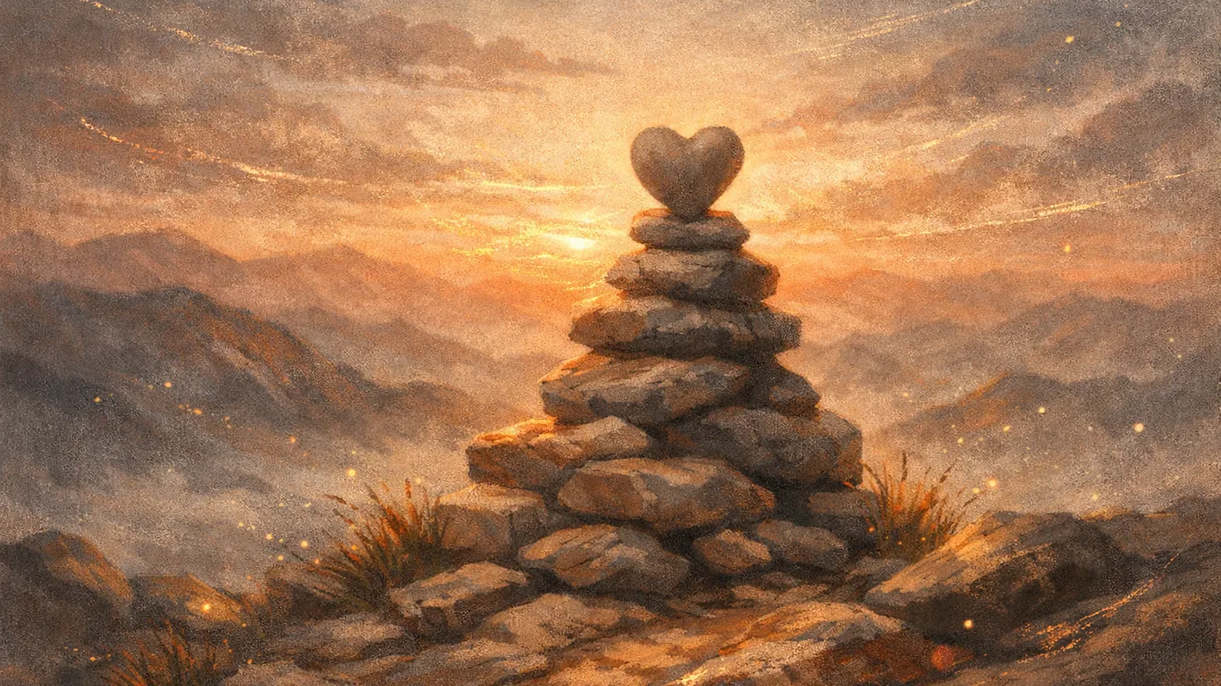 Capricorno — il suo modo di baciare, illustrazione romantica