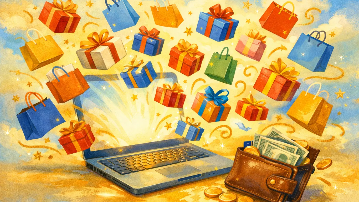 Gémeos — a sua Black Friday, ilustração de compras