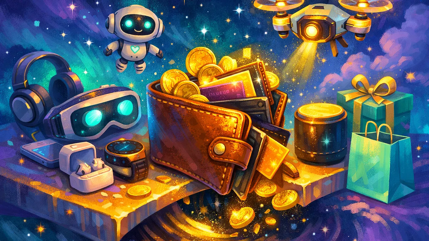 Aquário — a sua Black Friday, ilustração de compras