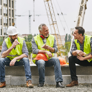 ouvriers chantier pause