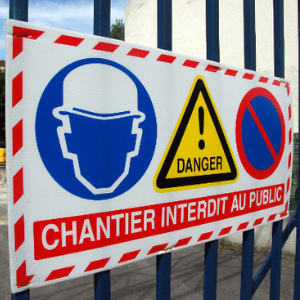 panneau chantier interdit au public