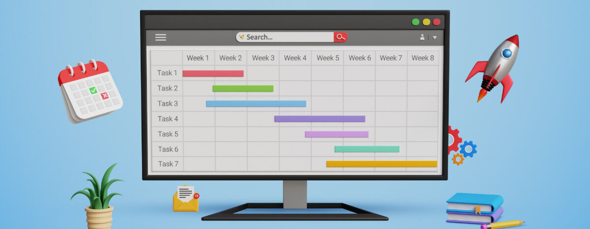 aperçu diagramme de gantt en infographie
